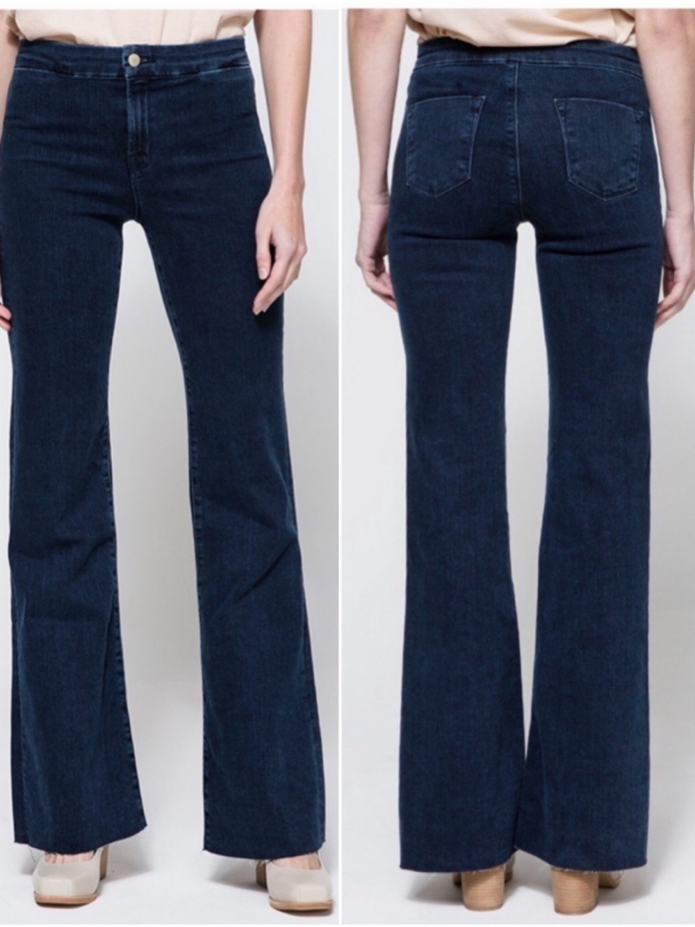 J Brand Dark Wash Tailored High Rise Flare Jeans in Allegiance Wash Size 26